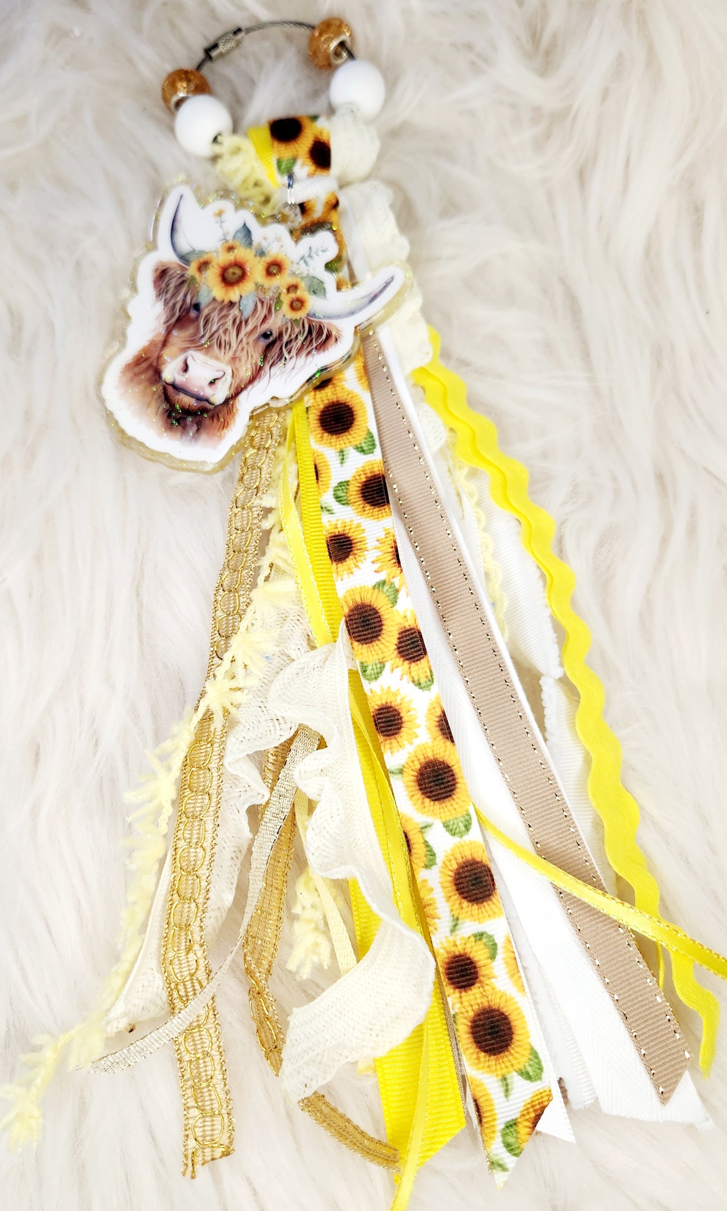 Sunflower Cow Bag Tassel