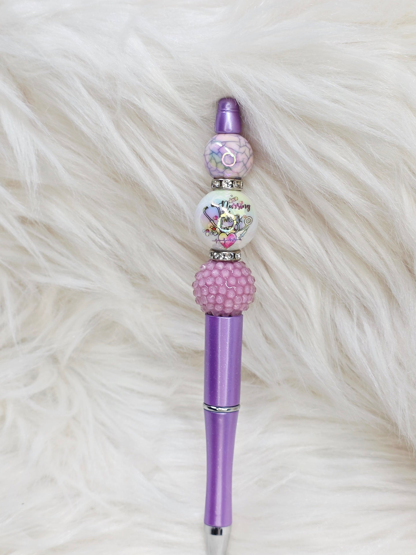 Purple Nurse Beaded Pen