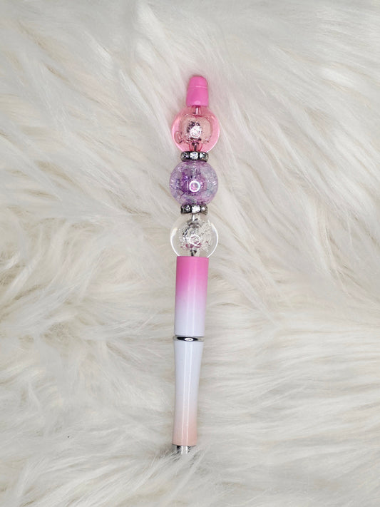 Pink/Purple Beaded Pen