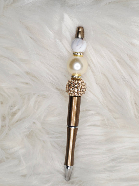 Gold Beaded Pen