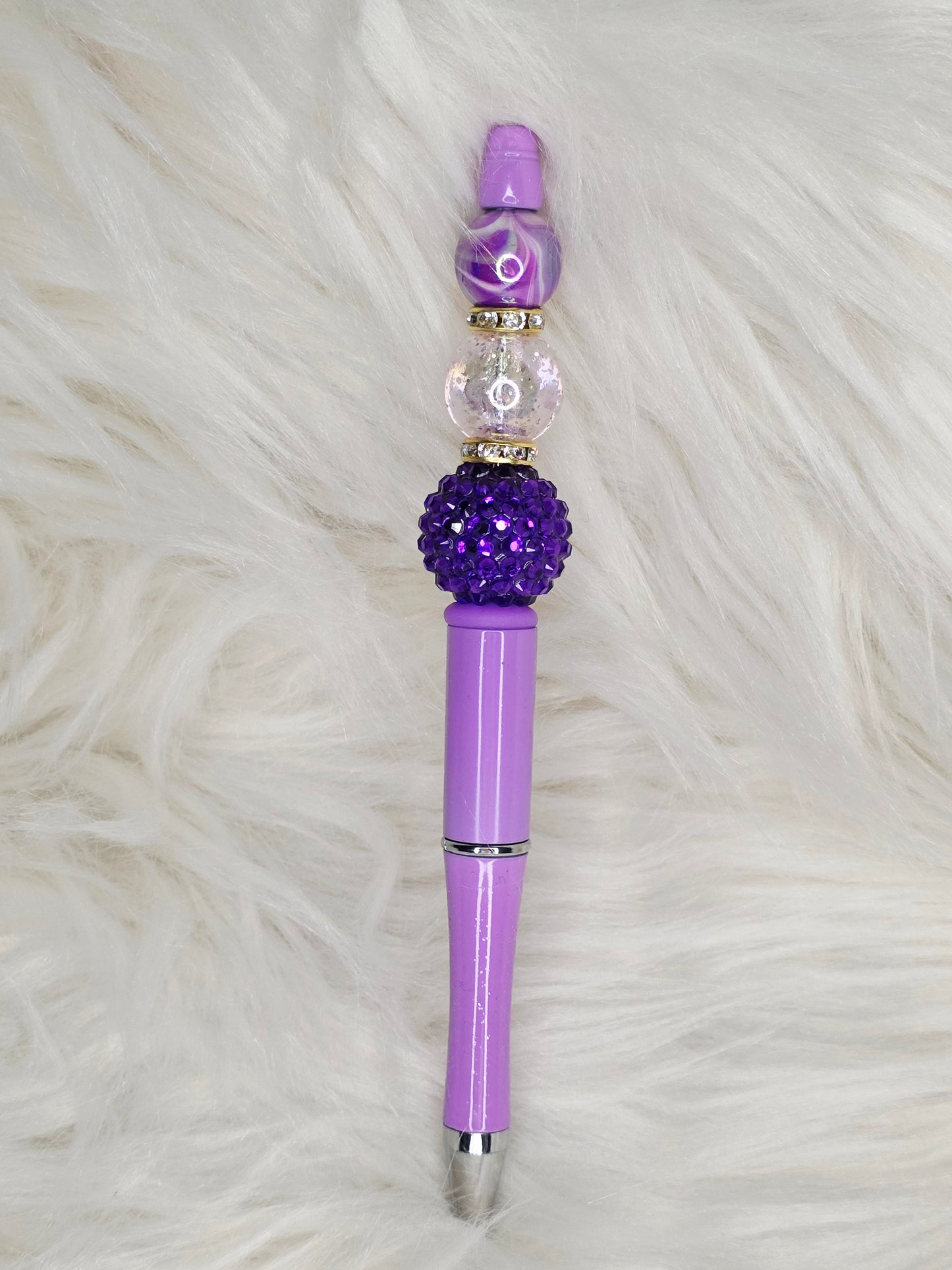 Purple Swirl Beaded Pen