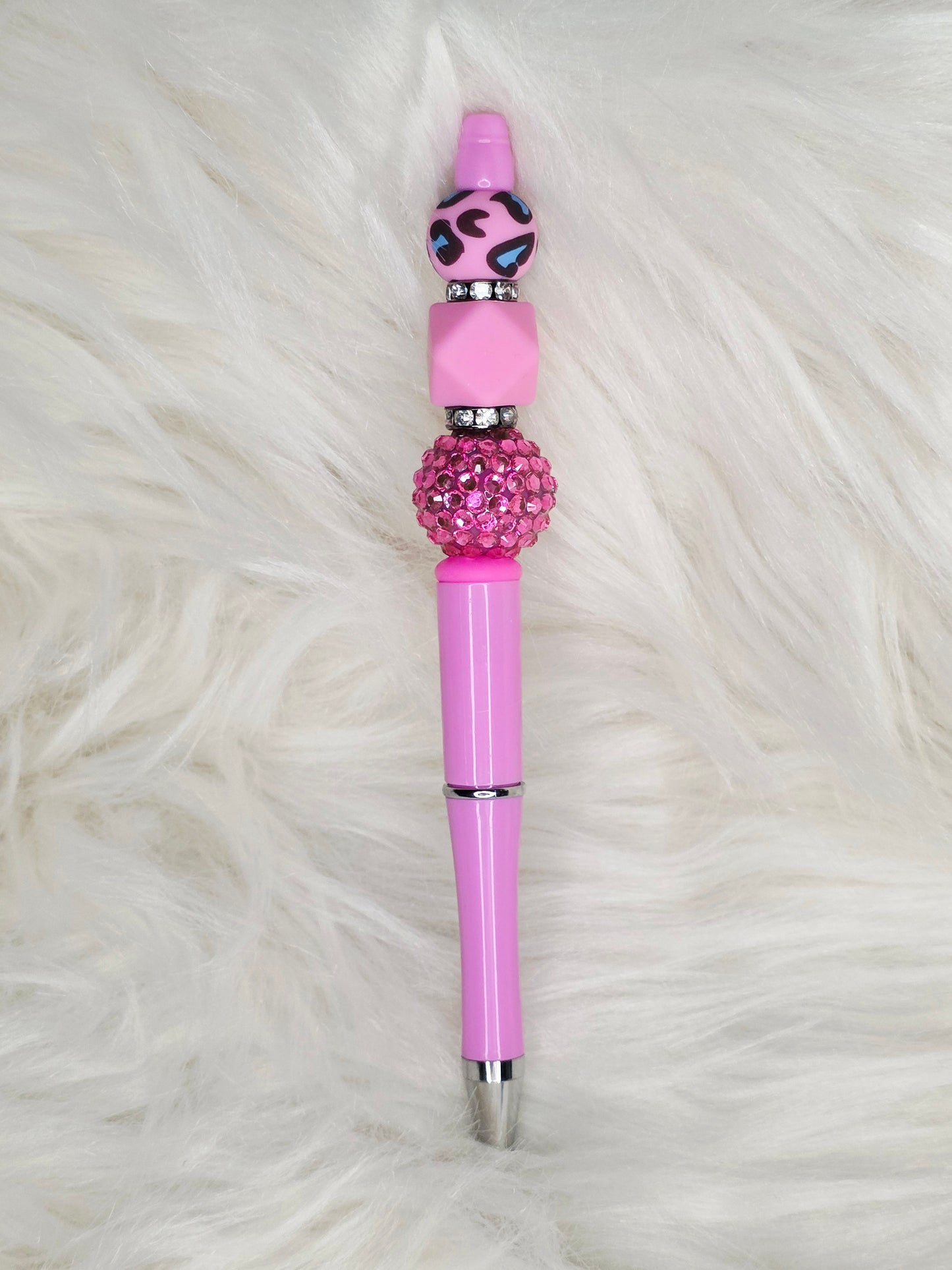 Pink Cheetah Beaded Pen