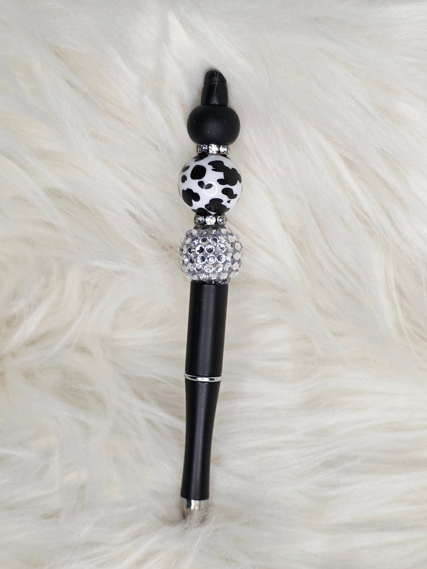 Cow Print Beaded Pen