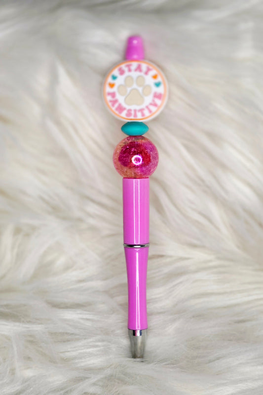 Stay Pawsitive Beaded Pen