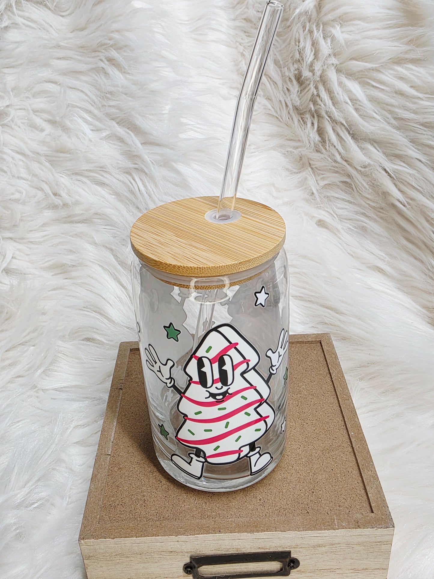 16 oz Cake Tree Glass Tumbler