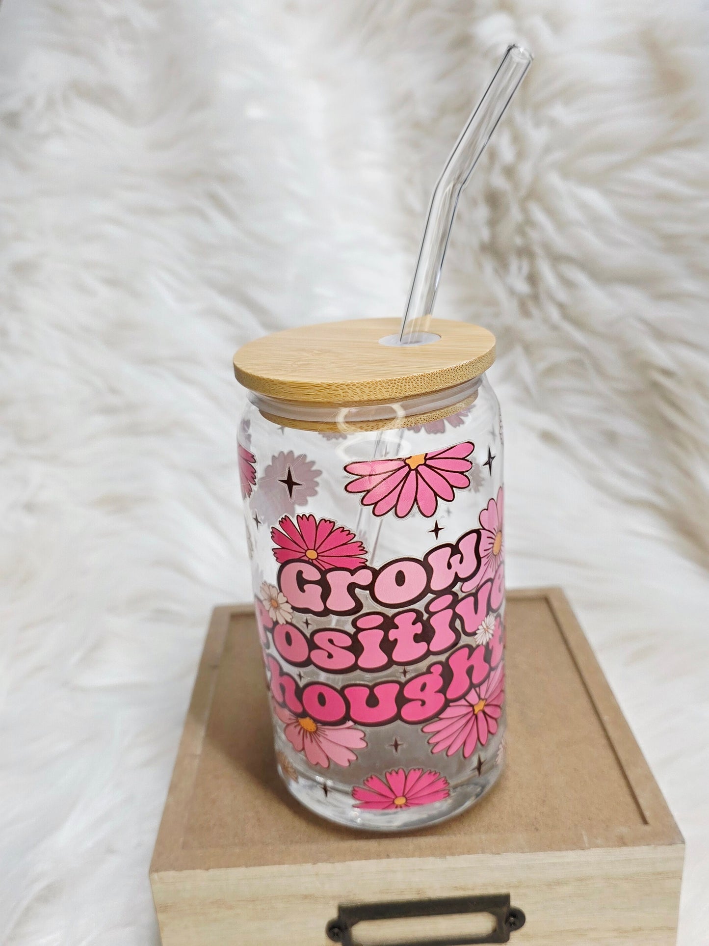 16 oz Grow Positive Glass Tumbler