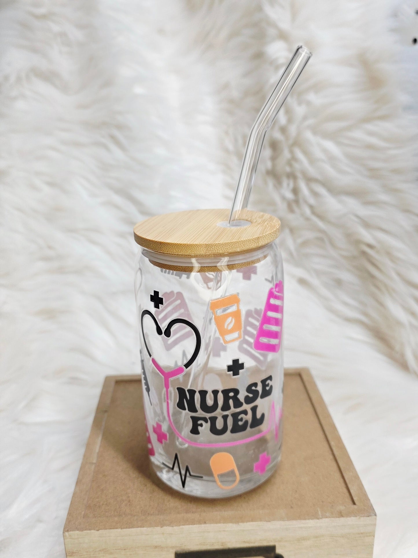 16 oz Nurse Fuel Glass Tumbler