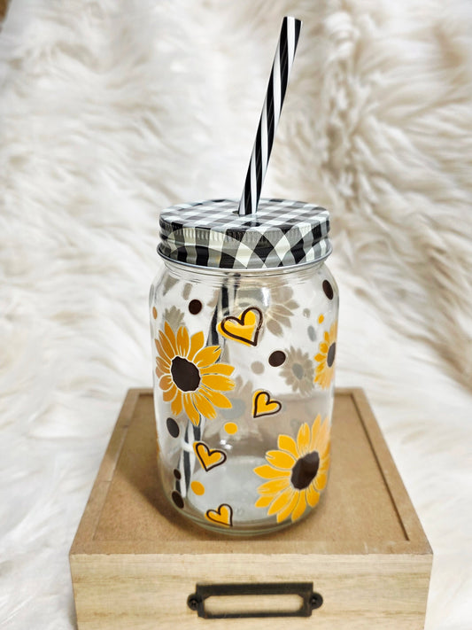 16 oz. Sunflower Glass Tumbler