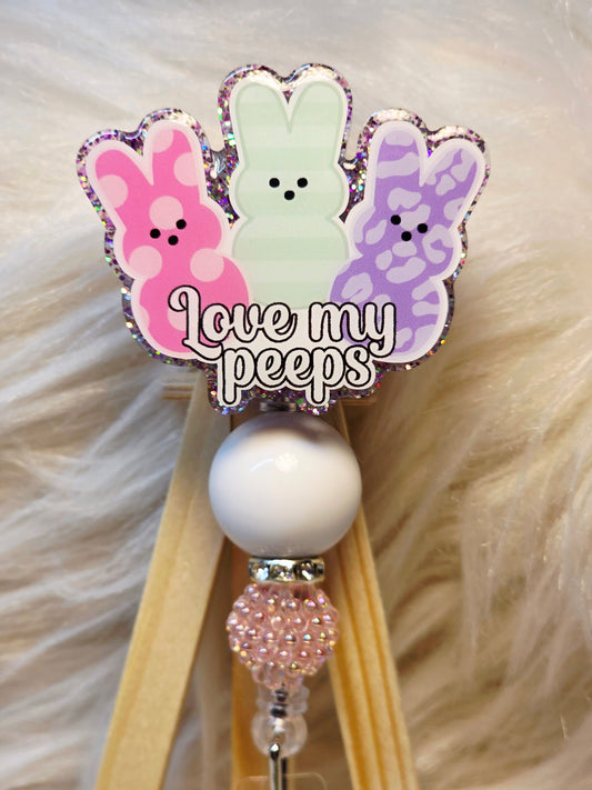 Love my Peeps Badge Reel Face