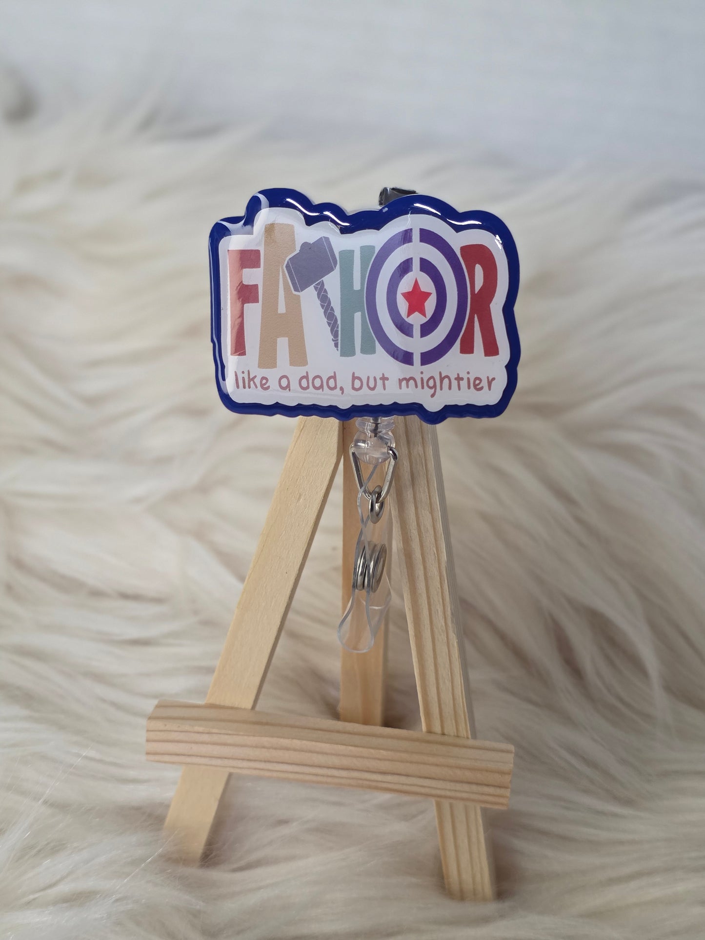 Father Badge Reel Face