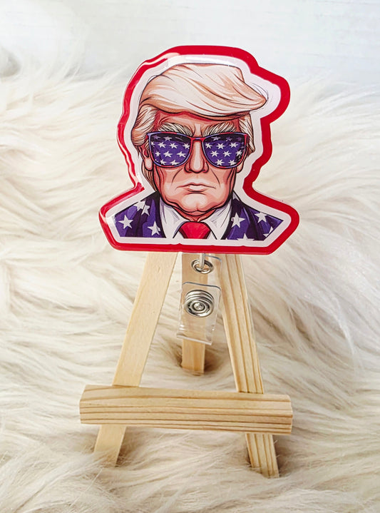 Trump Badge Reel Face