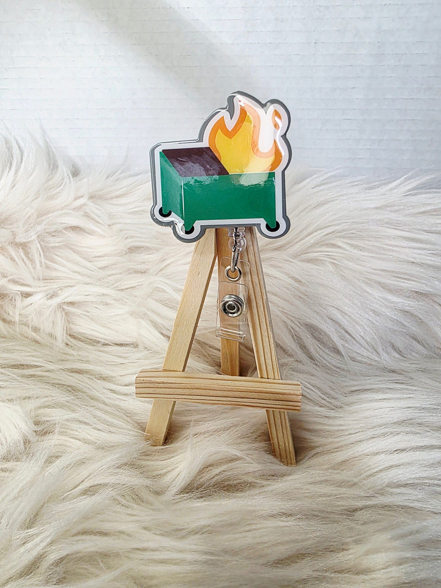Dumpster Fire Badge Reel Face