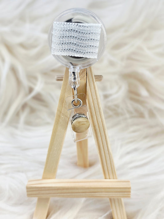 Wooden Basic Interchangeable Badge Reel (Belt Clip)