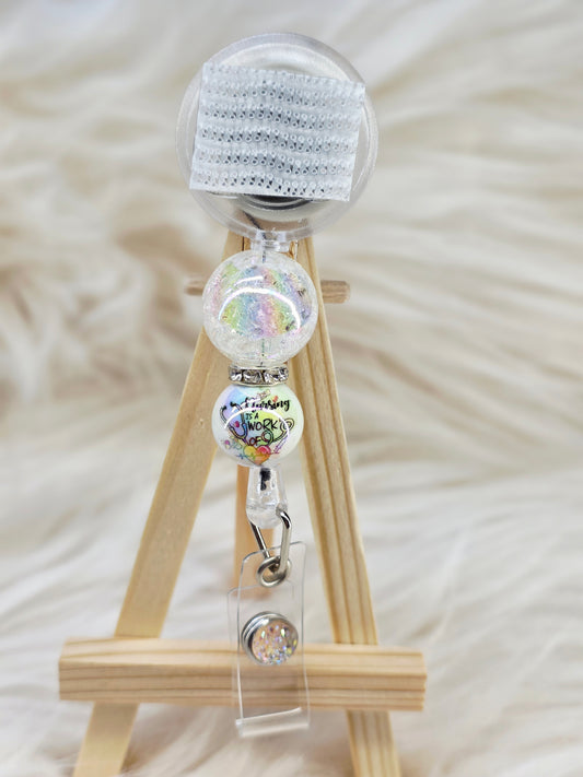 Nursing Is A Work of Heart Beaded Interchangeable Badge Reel (Belt Clip)