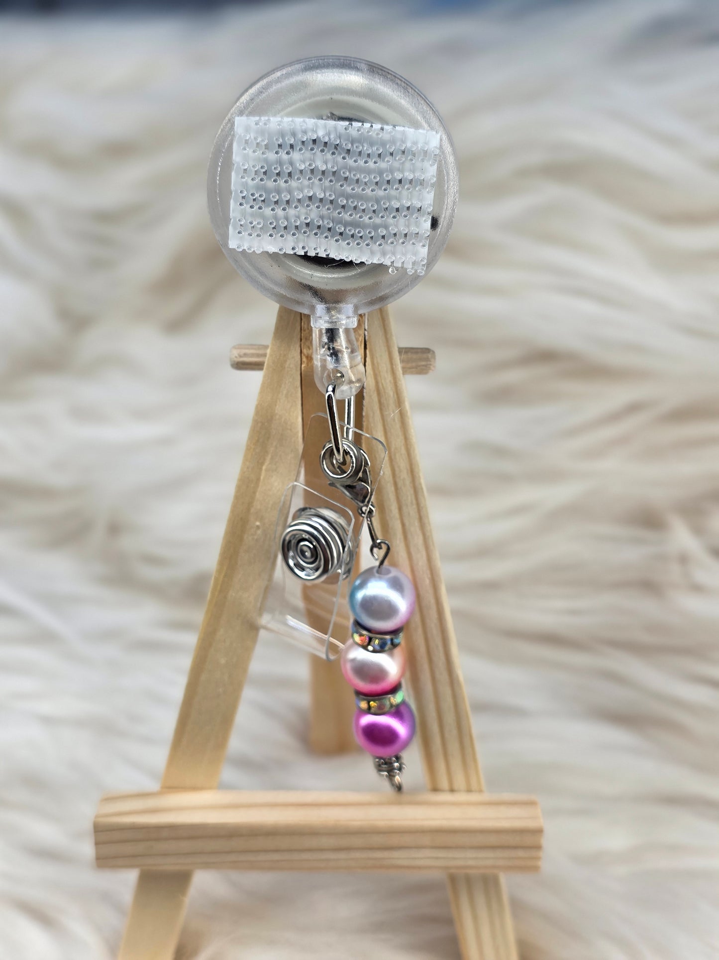 Pastel Trio Badge Reel Charm