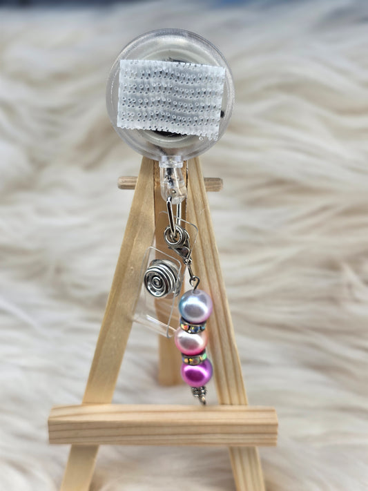 Pastel Trio Badge Reel Charm
