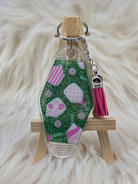 Green Pickleball #1 Keychain