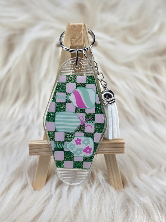 Green PickleBall #2 keychain