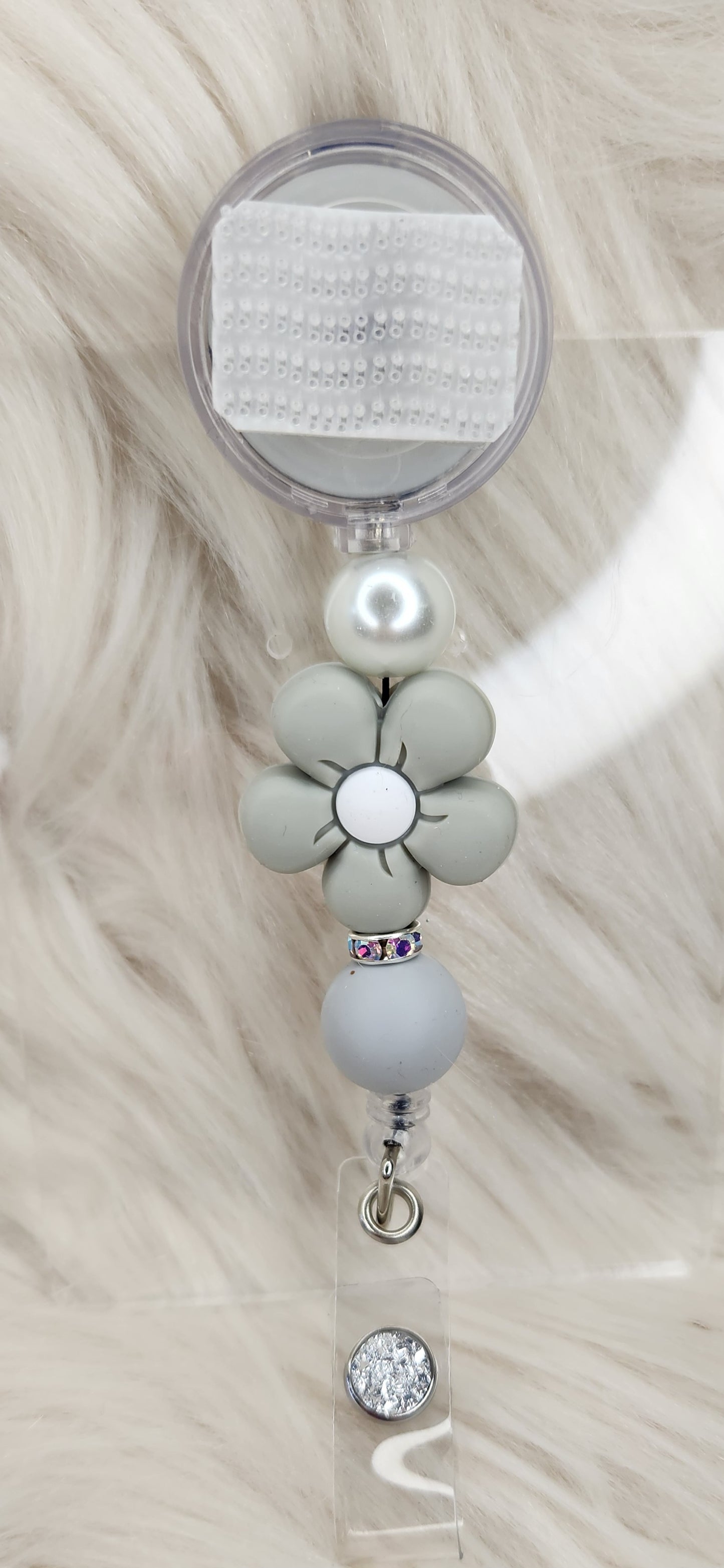 Flower Badge Reel(Alligator Clip)