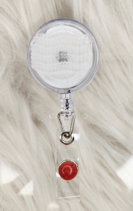 Red #1 Basic Badge Reel(Alligator Clip)