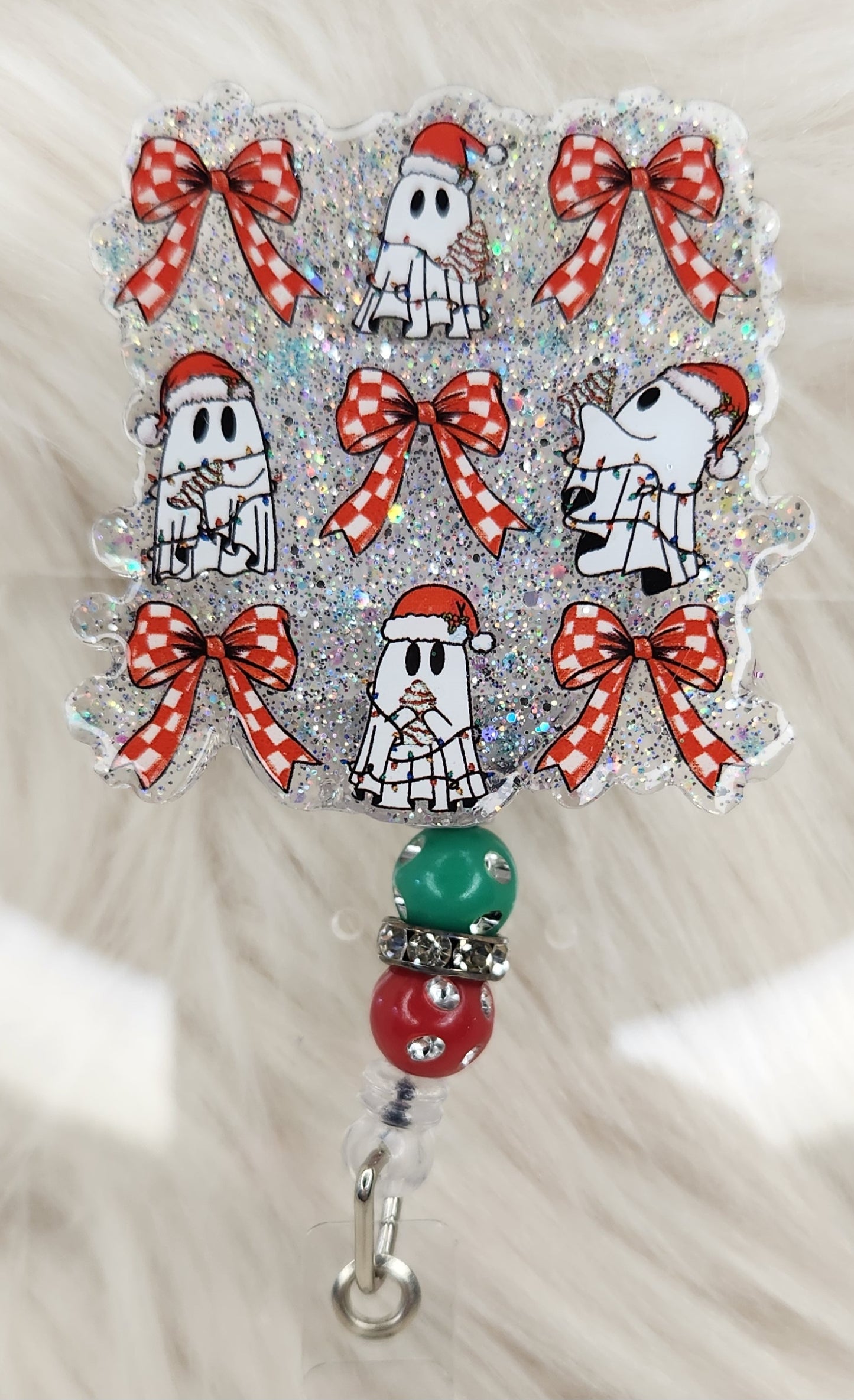 Ghosts and Bows Badge Reel Face