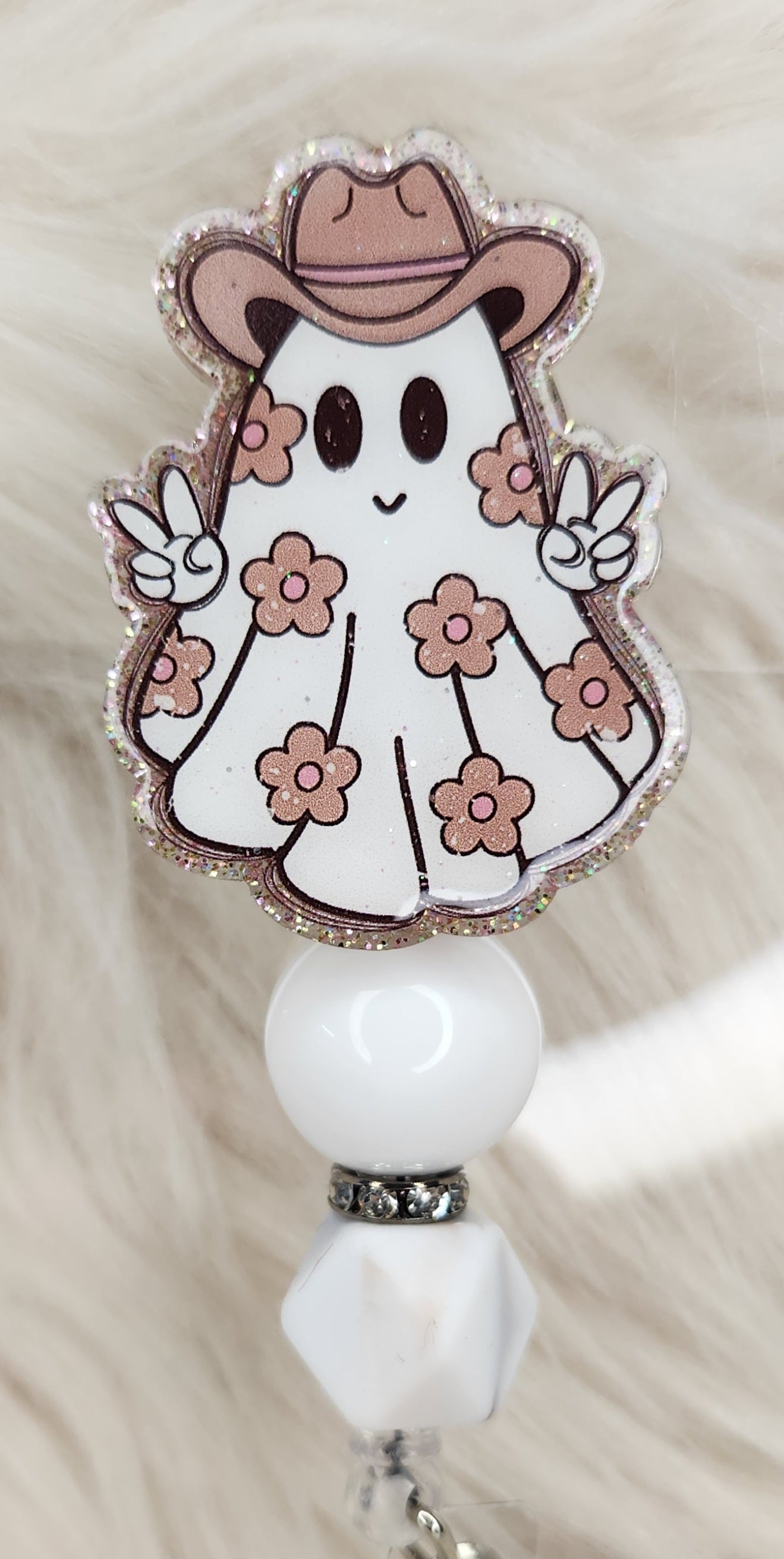 Flower Ghost Badge Reel Face