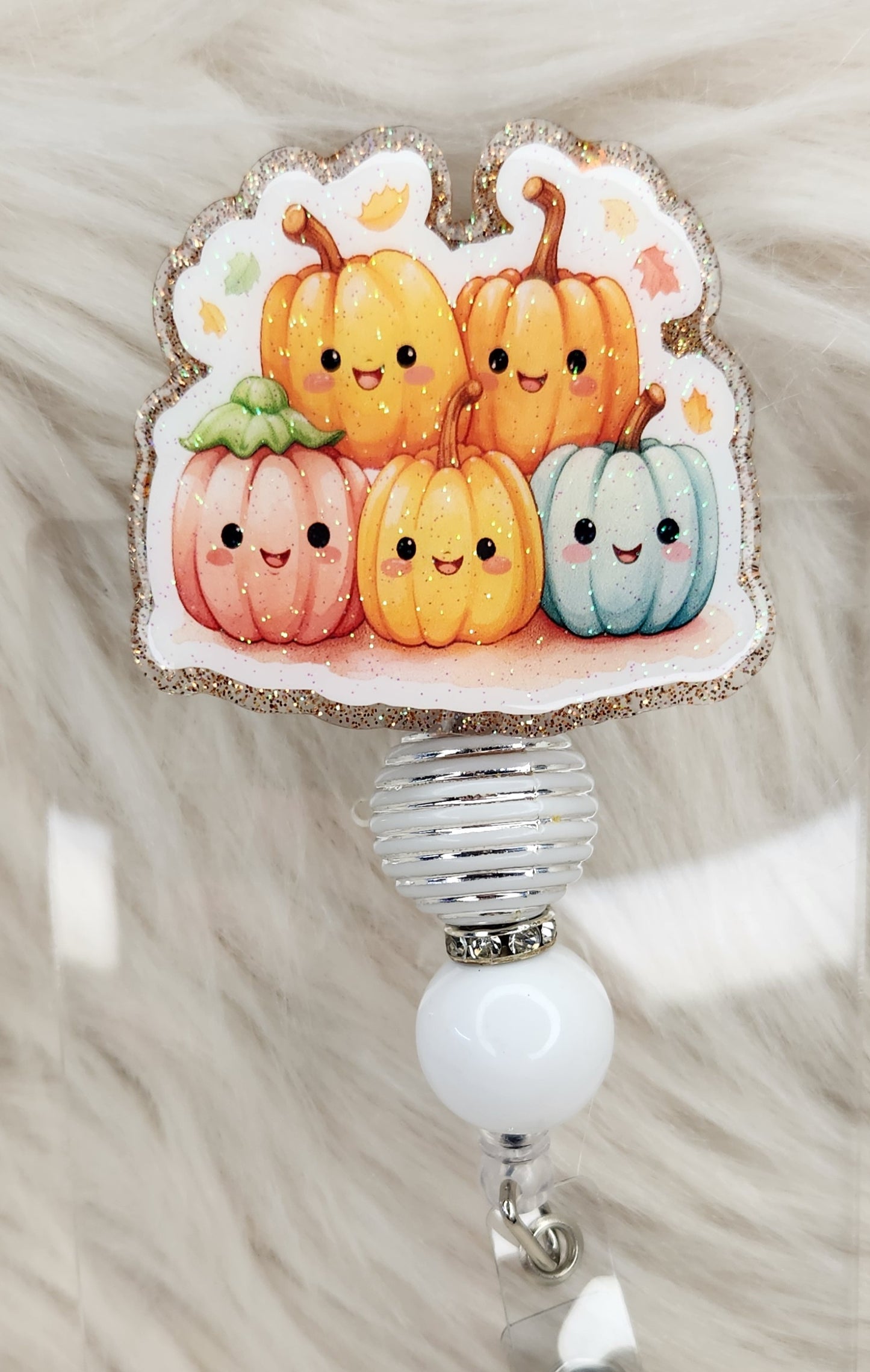 Smiley Pumpkins Badge Reel Face