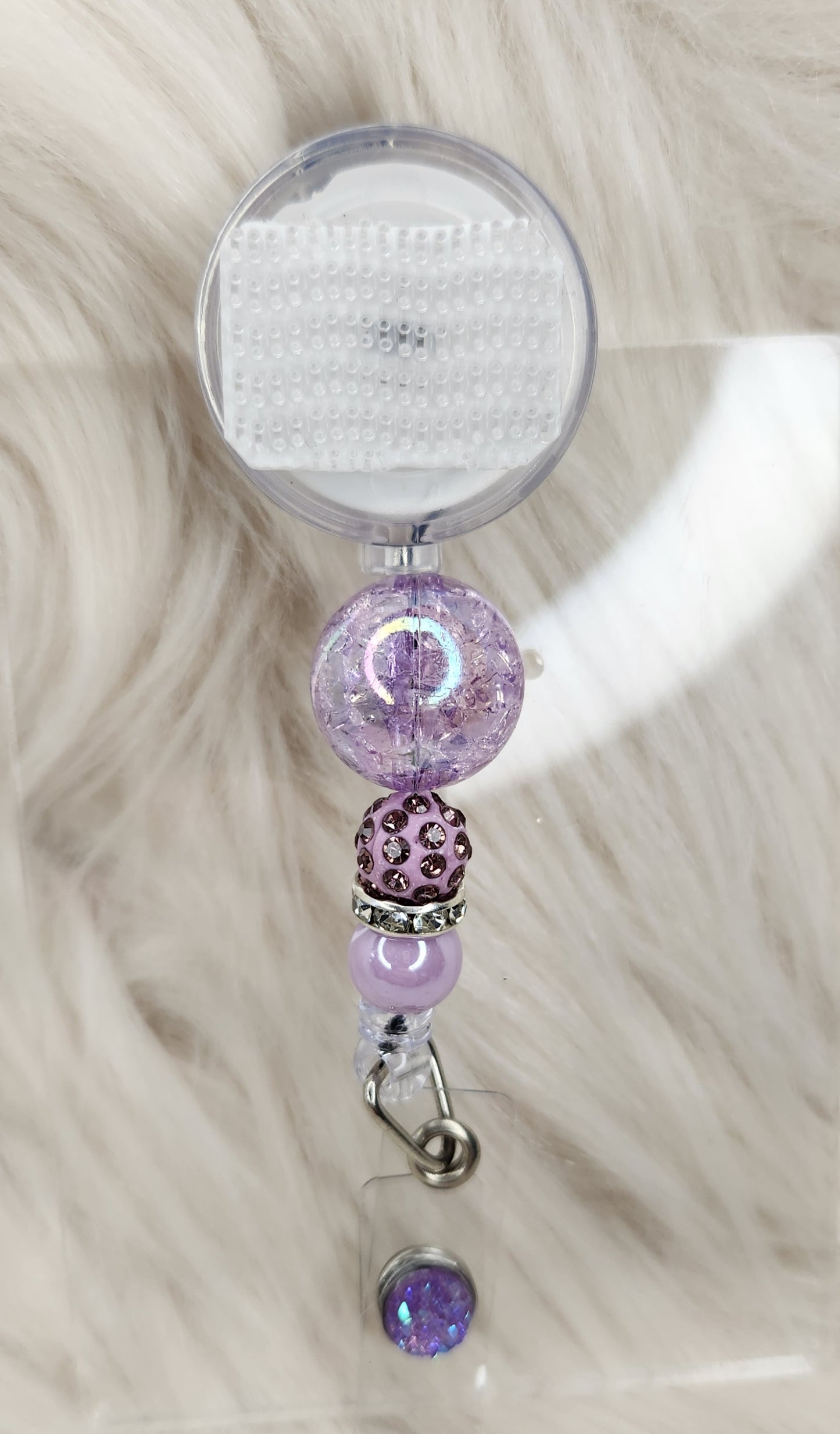 Light Purple Sparkle Badge Reel(Alligator Clip)