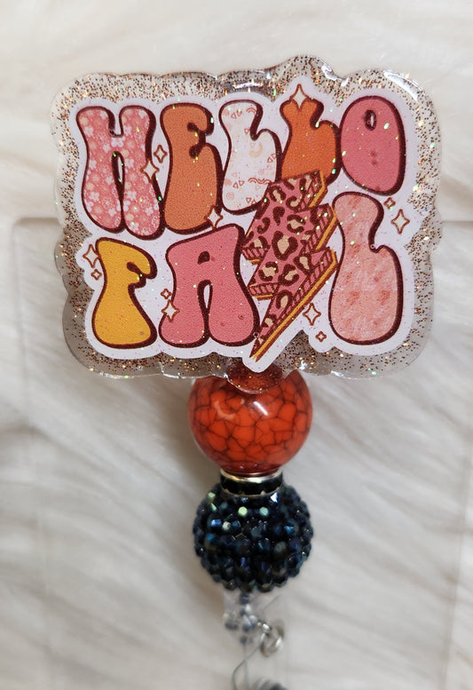 Hello Fall Badge Reel Face