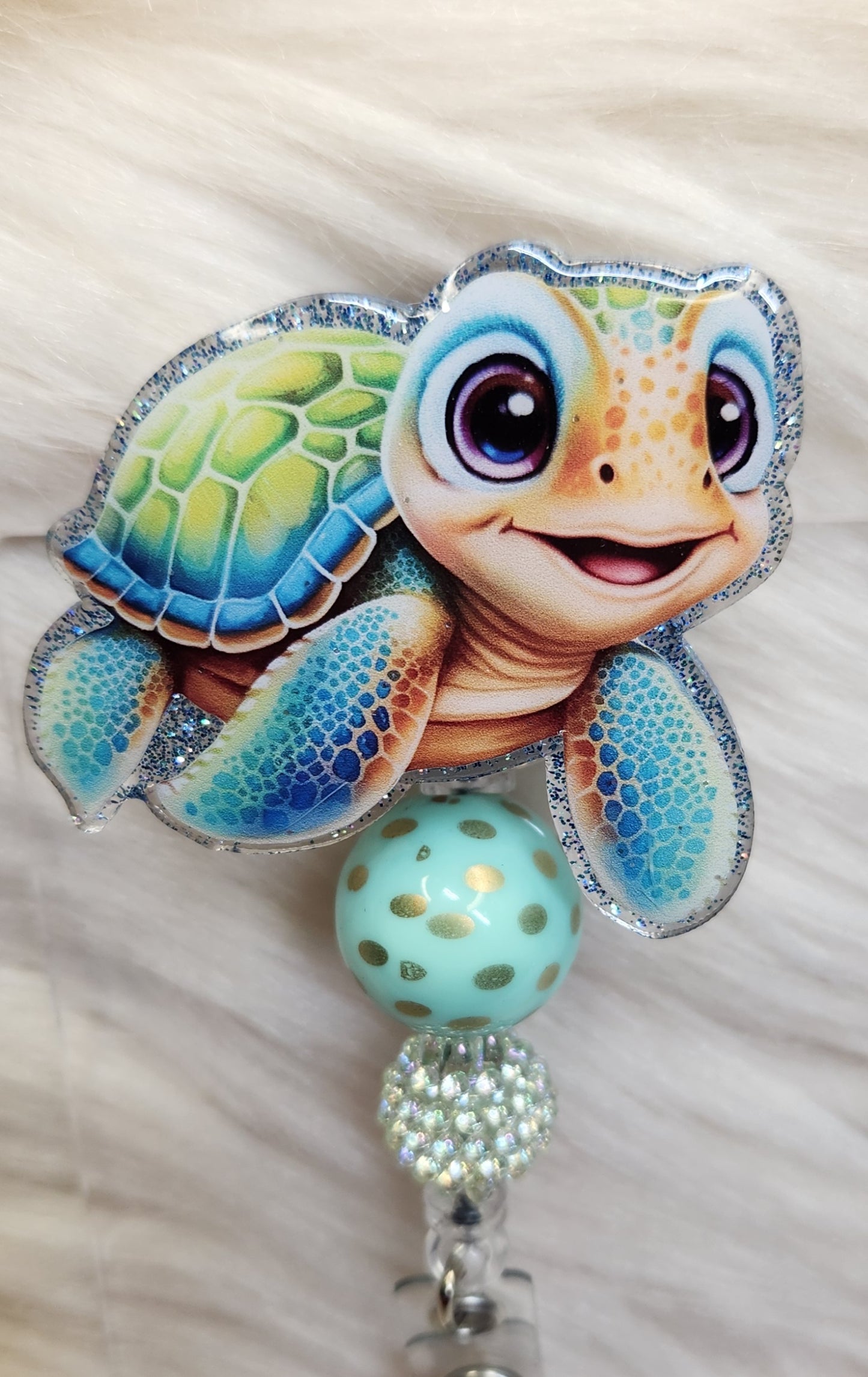 Blue Turtle Badge Reel Face