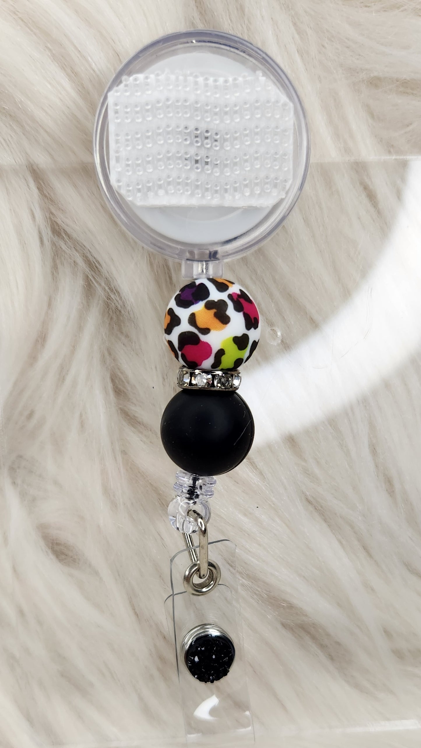 Bright Cheetah Badge Reel(Alligator Clip)