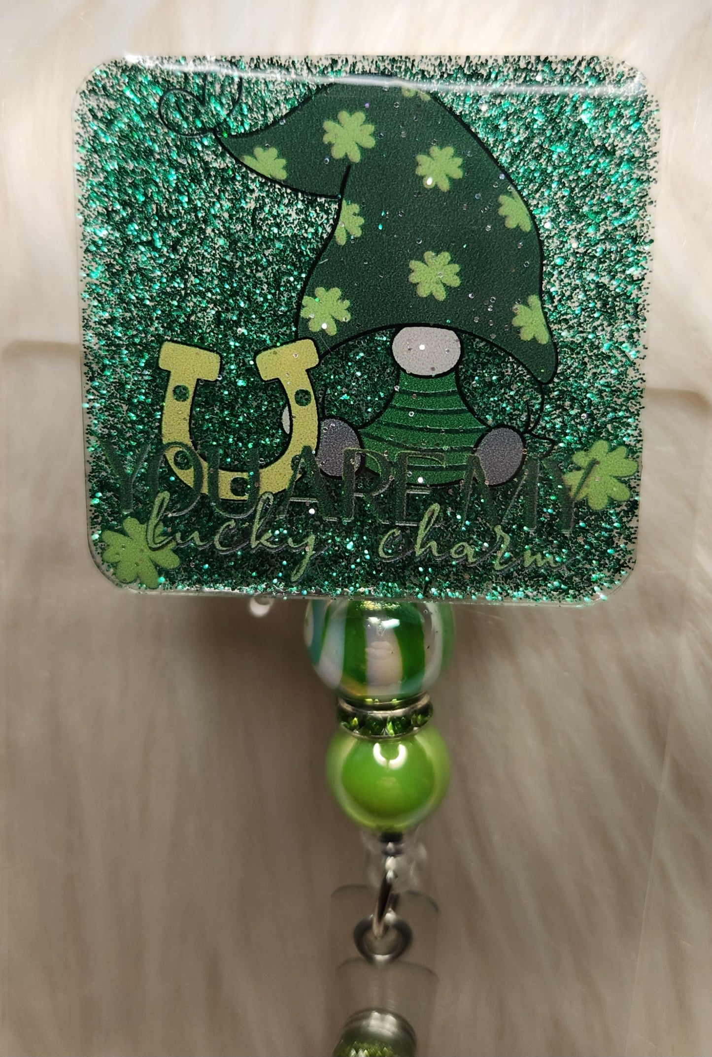 Lucky Gnome Badge Reel Face