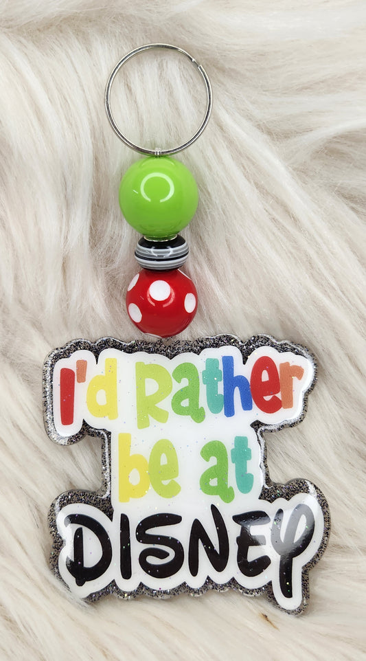 I'd Rather Be... Beaded Acrylic Keychain