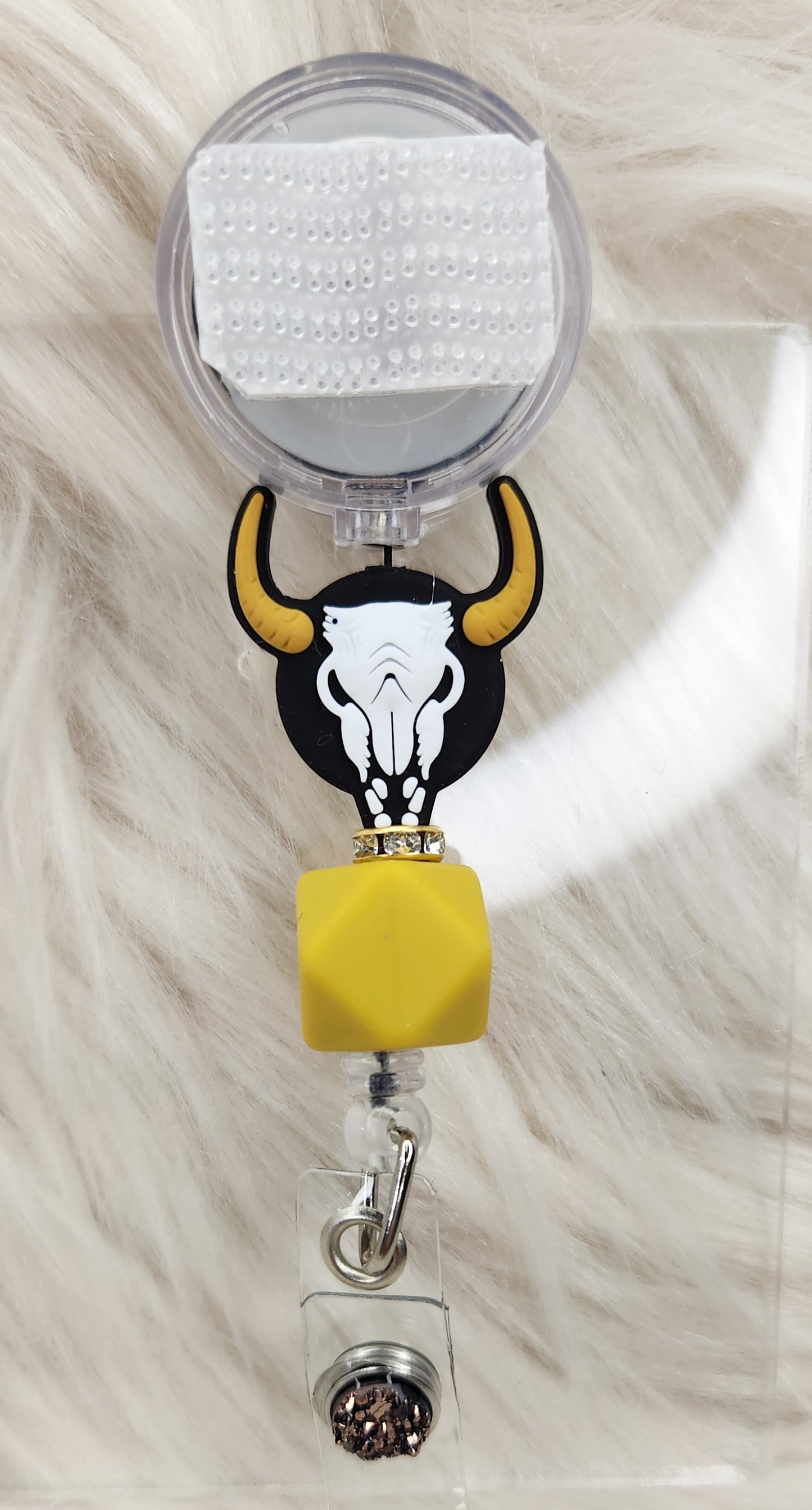 Cow Skull Badge Reel(Alligator Clip)