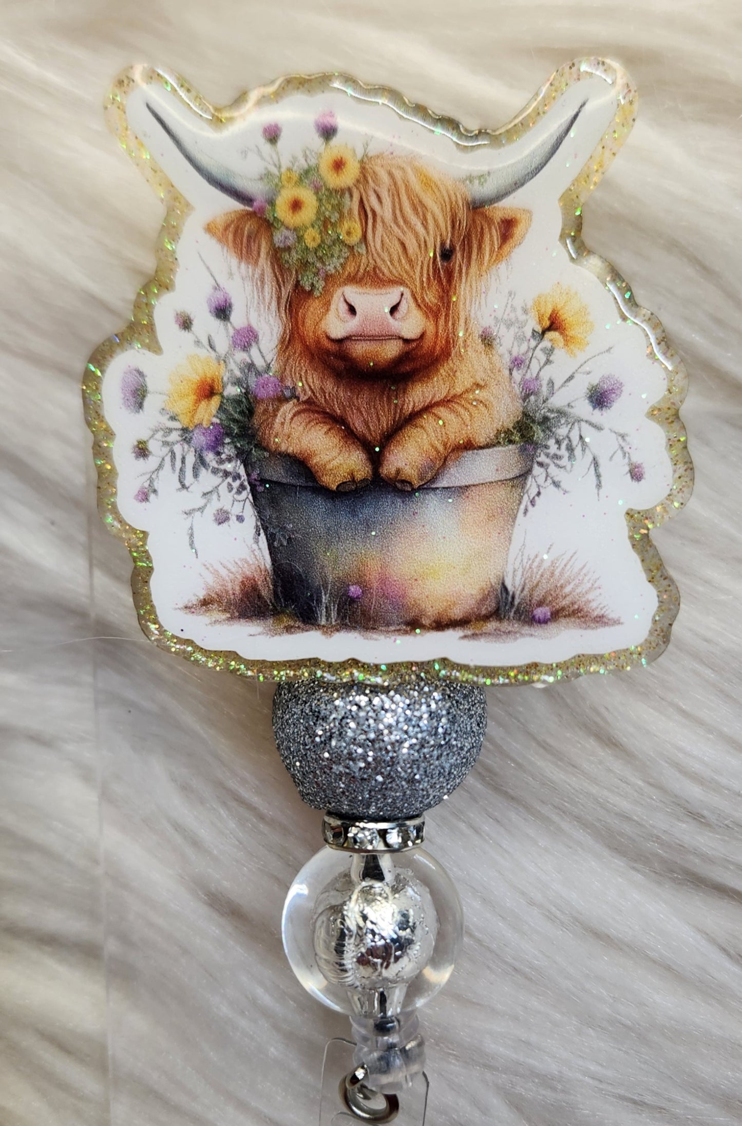 Cow in Tub Badge Reel Face