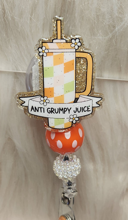 Anti Grumpy Juice Badge Reel Face