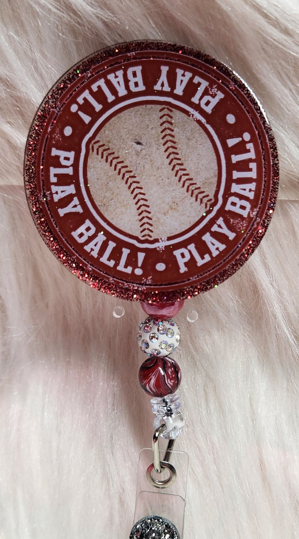 Play Ball Badge Reel Face