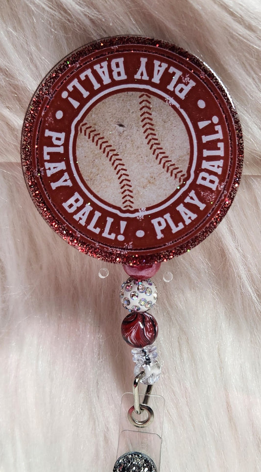 Play Ball Badge Reel Face