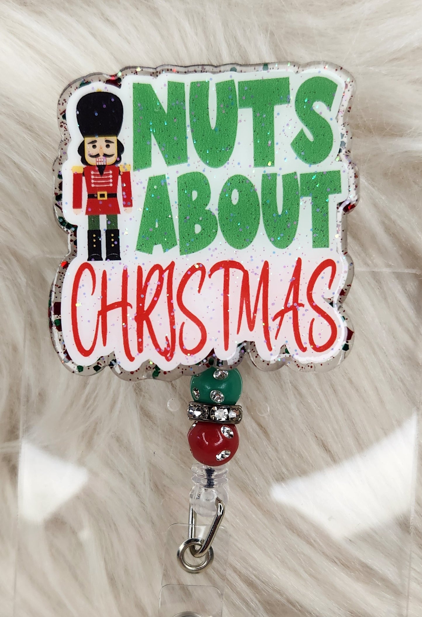 Nuts About Christmas Badge Reel Face