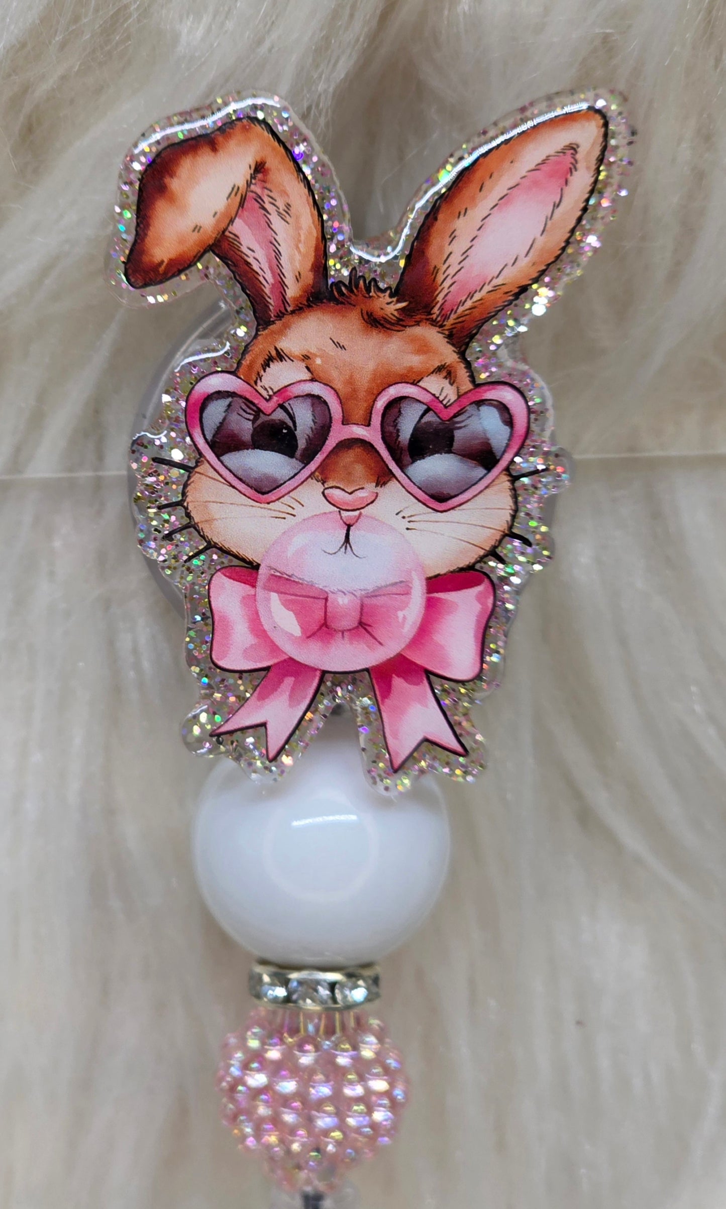 Bunny Bubble Badge Reel Face