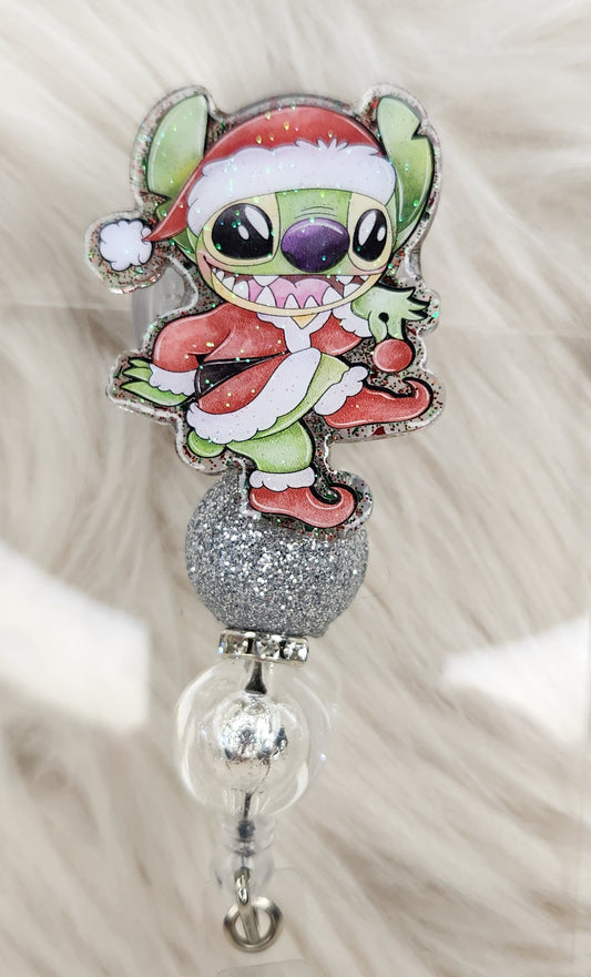 Green Alien Badge Reel Face