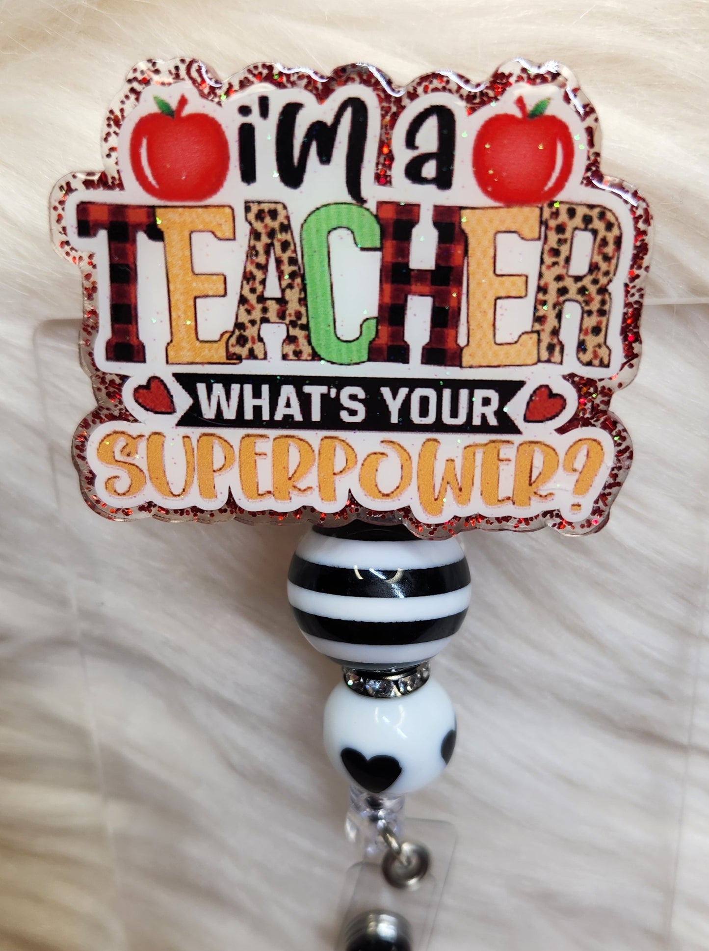 Teacher Superpower Badge Reel Face
