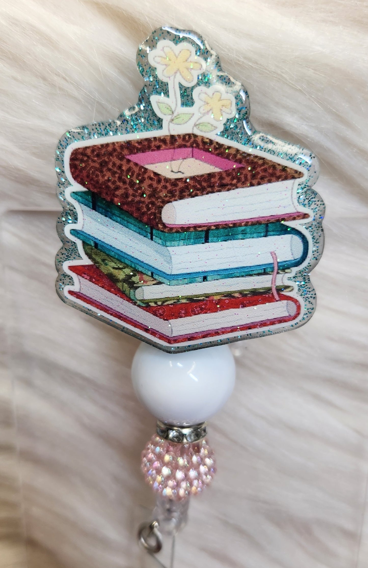 Books Badge Reel Face