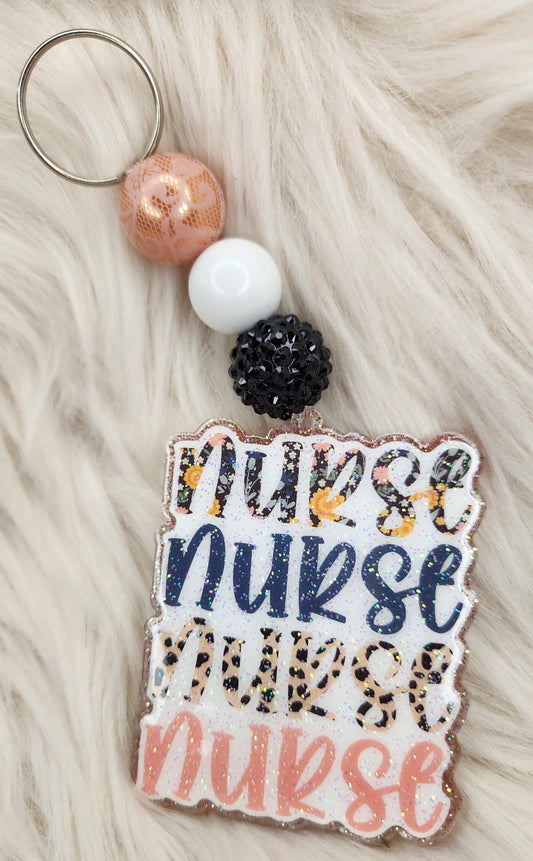 Nurse Beaded Acrylic Keychain