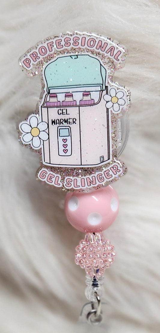 Gel slinger Badge Reel Face