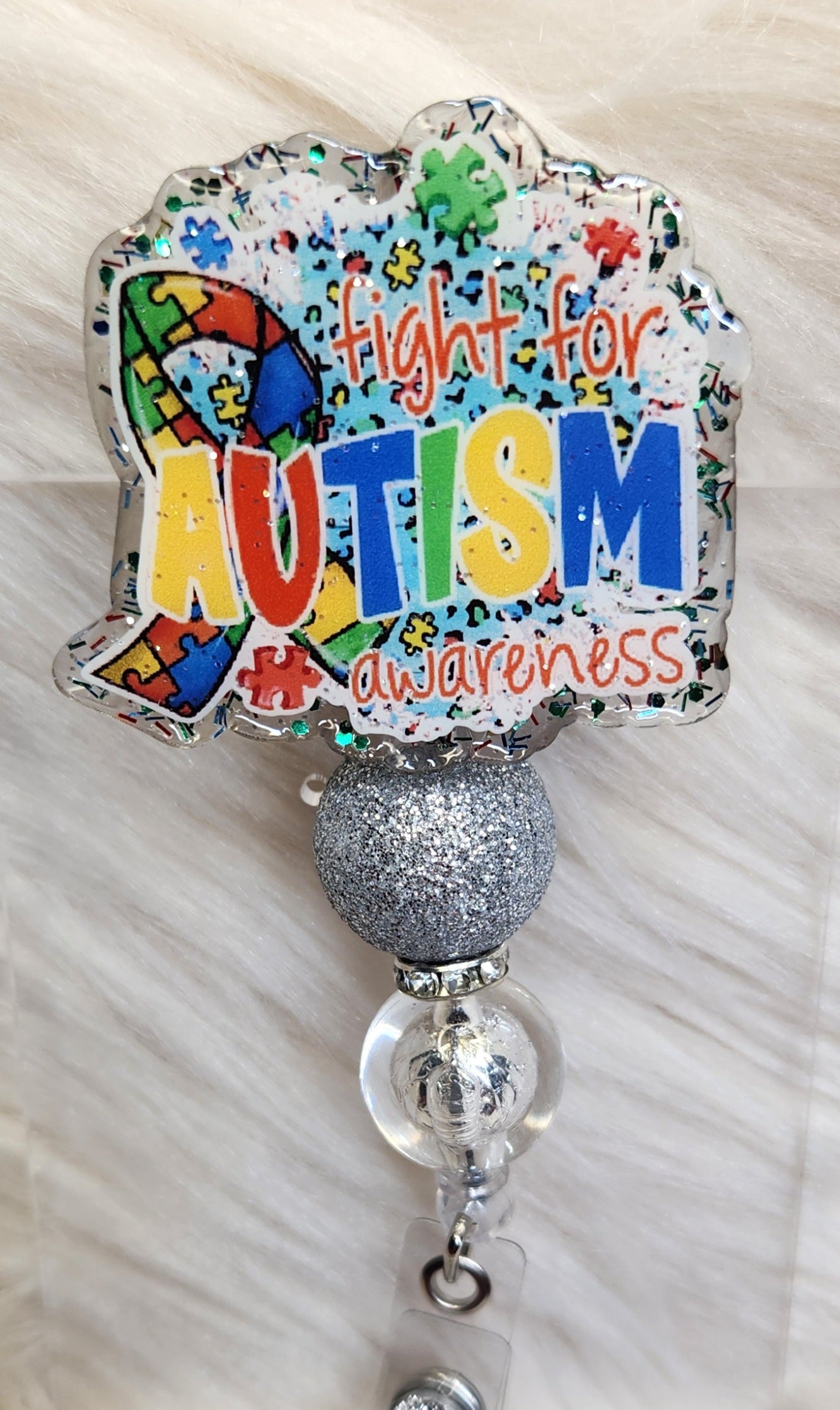 Fight for Autism Badge Reel Face