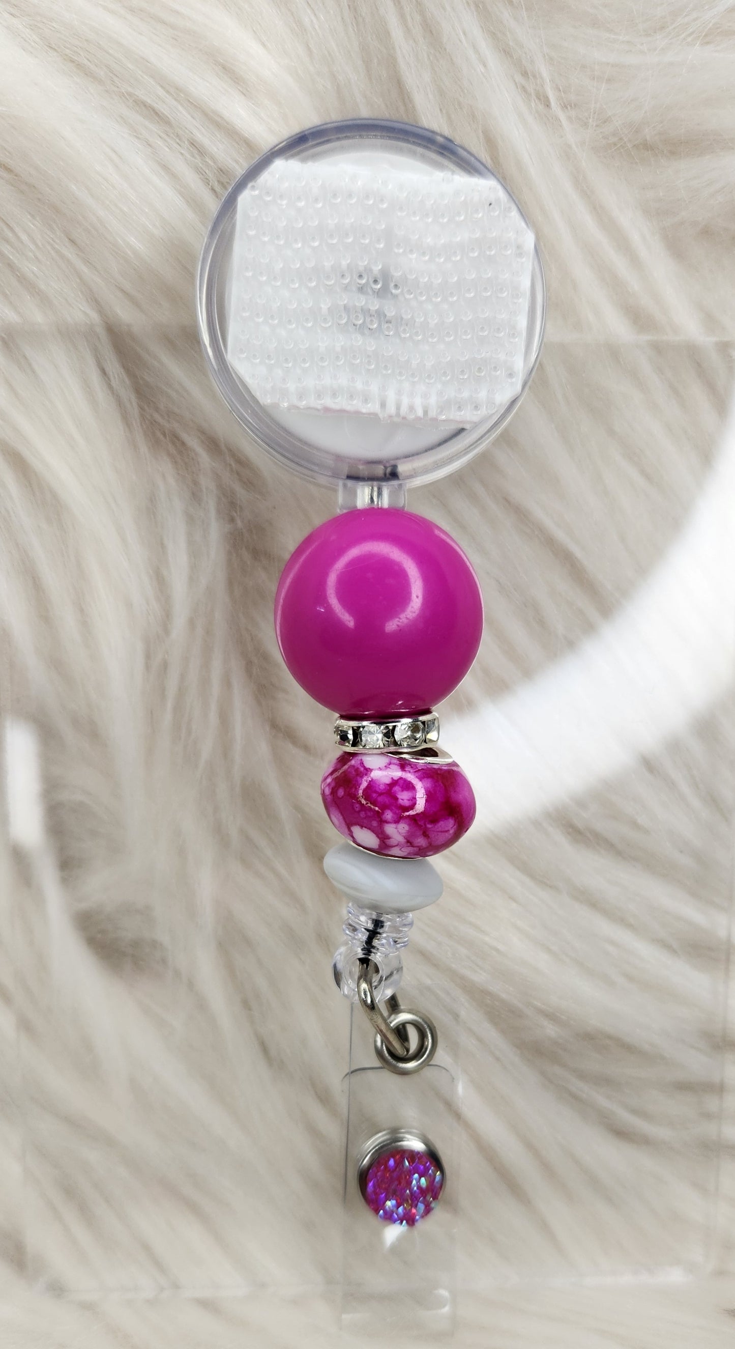 Hot Pink Badge Reel(Alligator Clip)