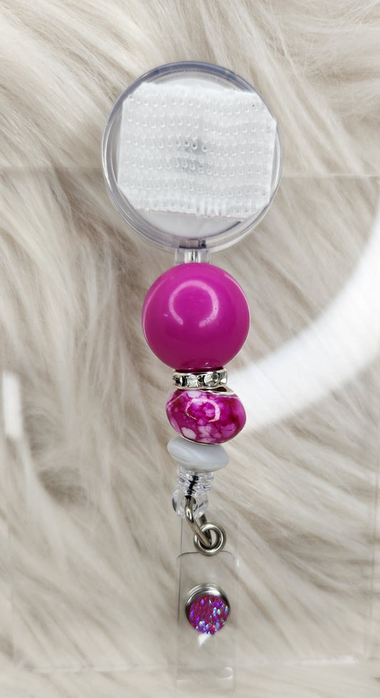 Hot Pink Badge Reel(Alligator Clip)