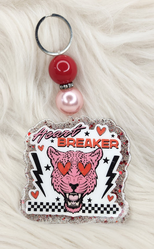 Heartbreakers Beaded Acrylic Keychain