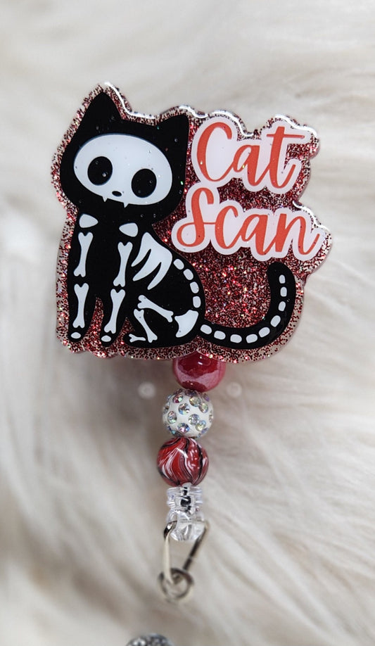 Cat Scan Badge Reel Face